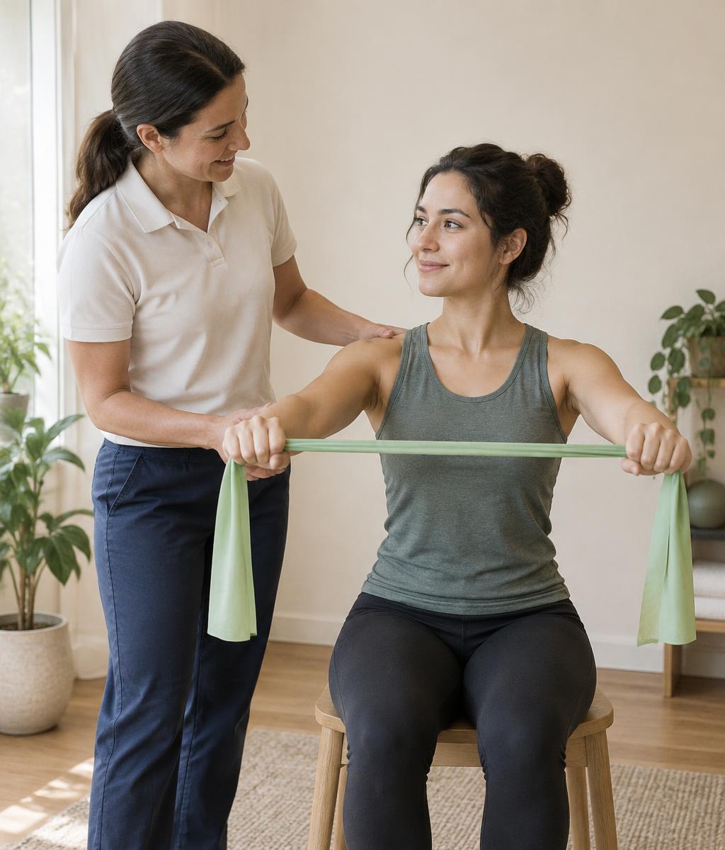 Therapy session supporting patient movement and physical recovery